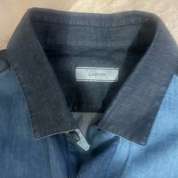 Lanvin Men Patch Denim Shirt Sz 15.5/M - Picture 4 of 7